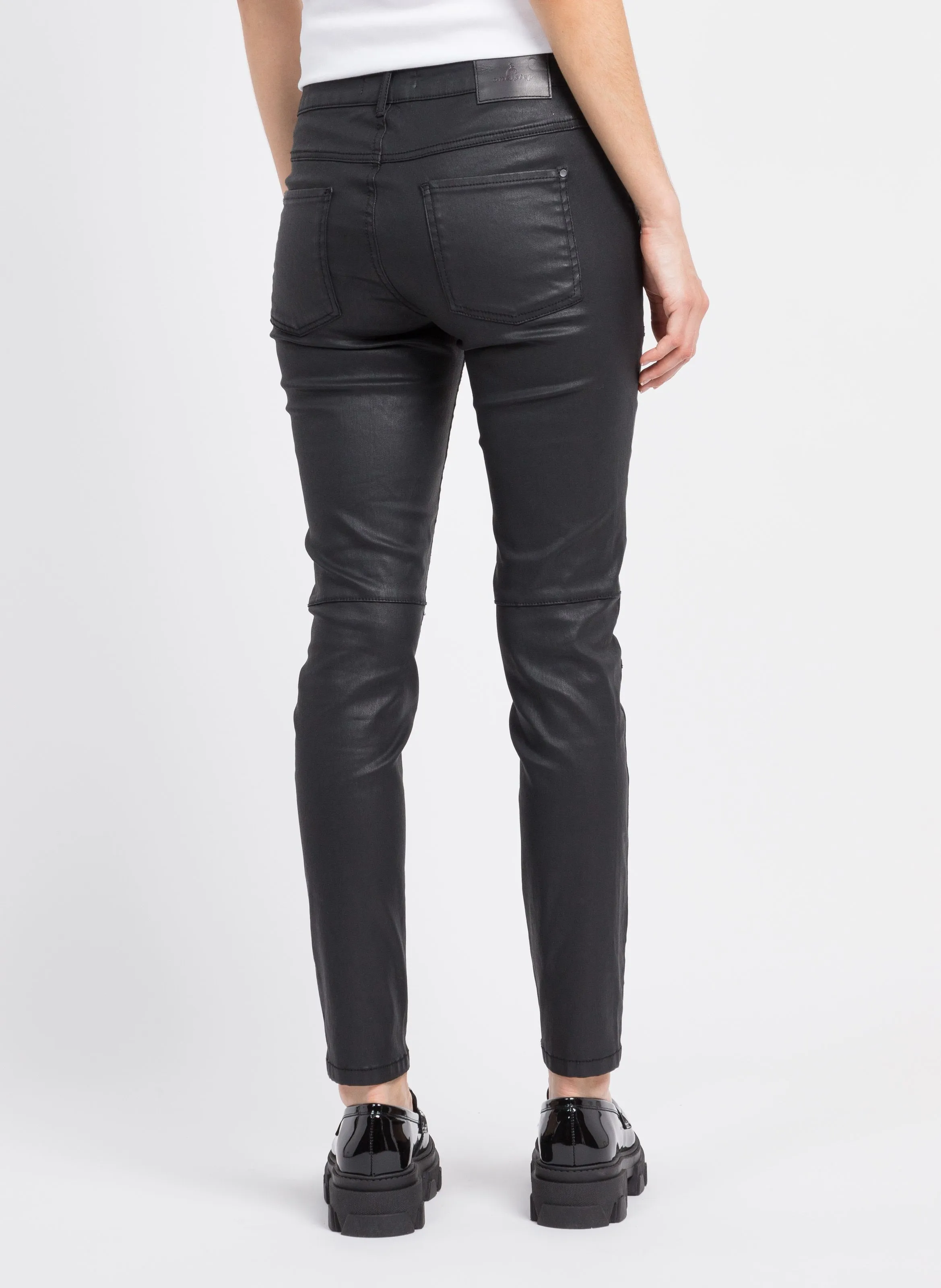 Pantalón slim de mezcla de algodón en negro