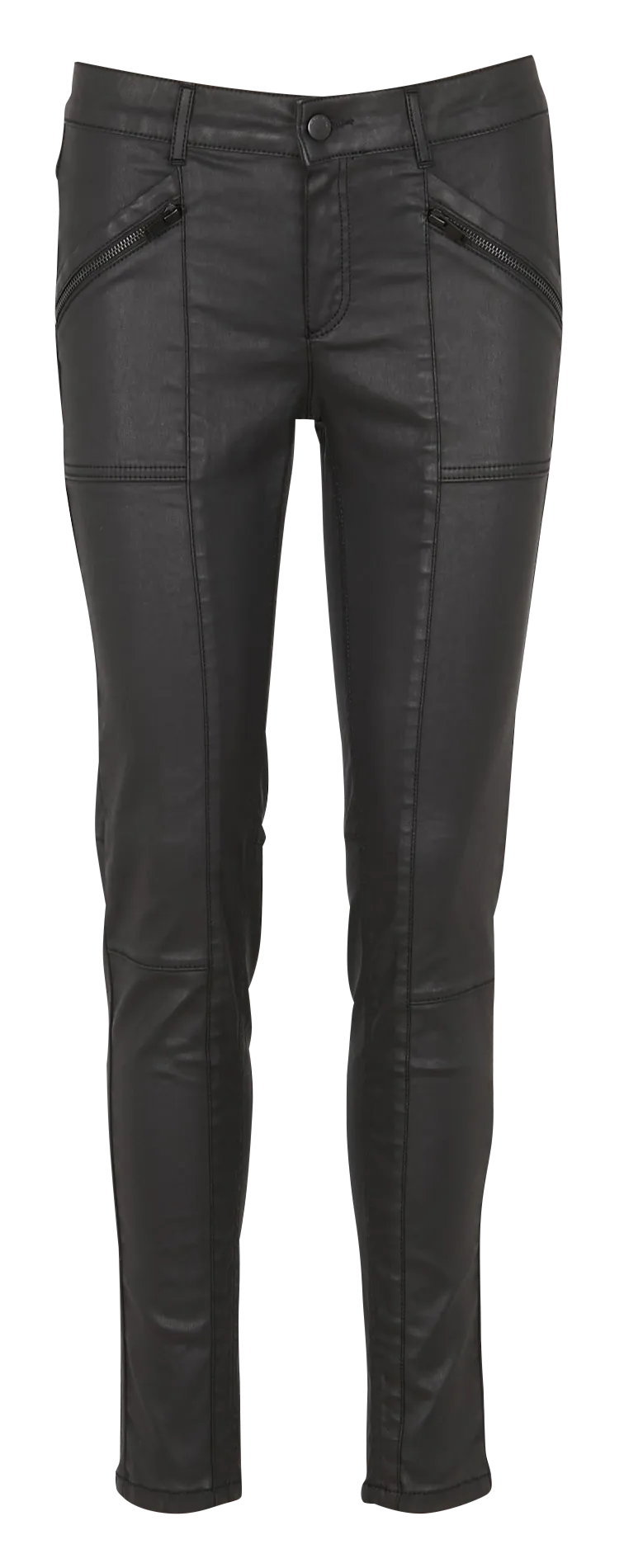 Pantalón slim de mezcla de algodón en negro