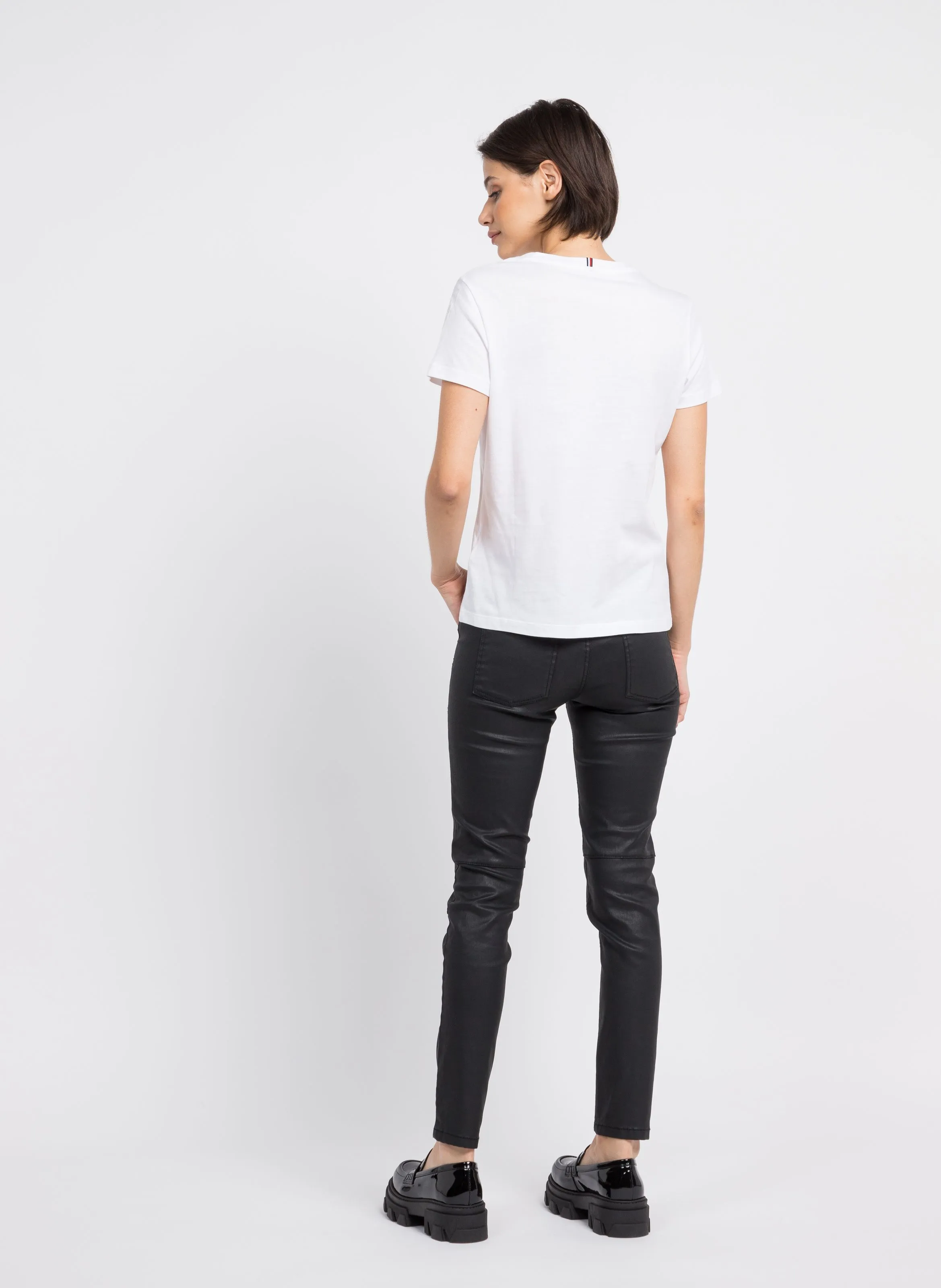 Pantalón slim de mezcla de algodón en negro
