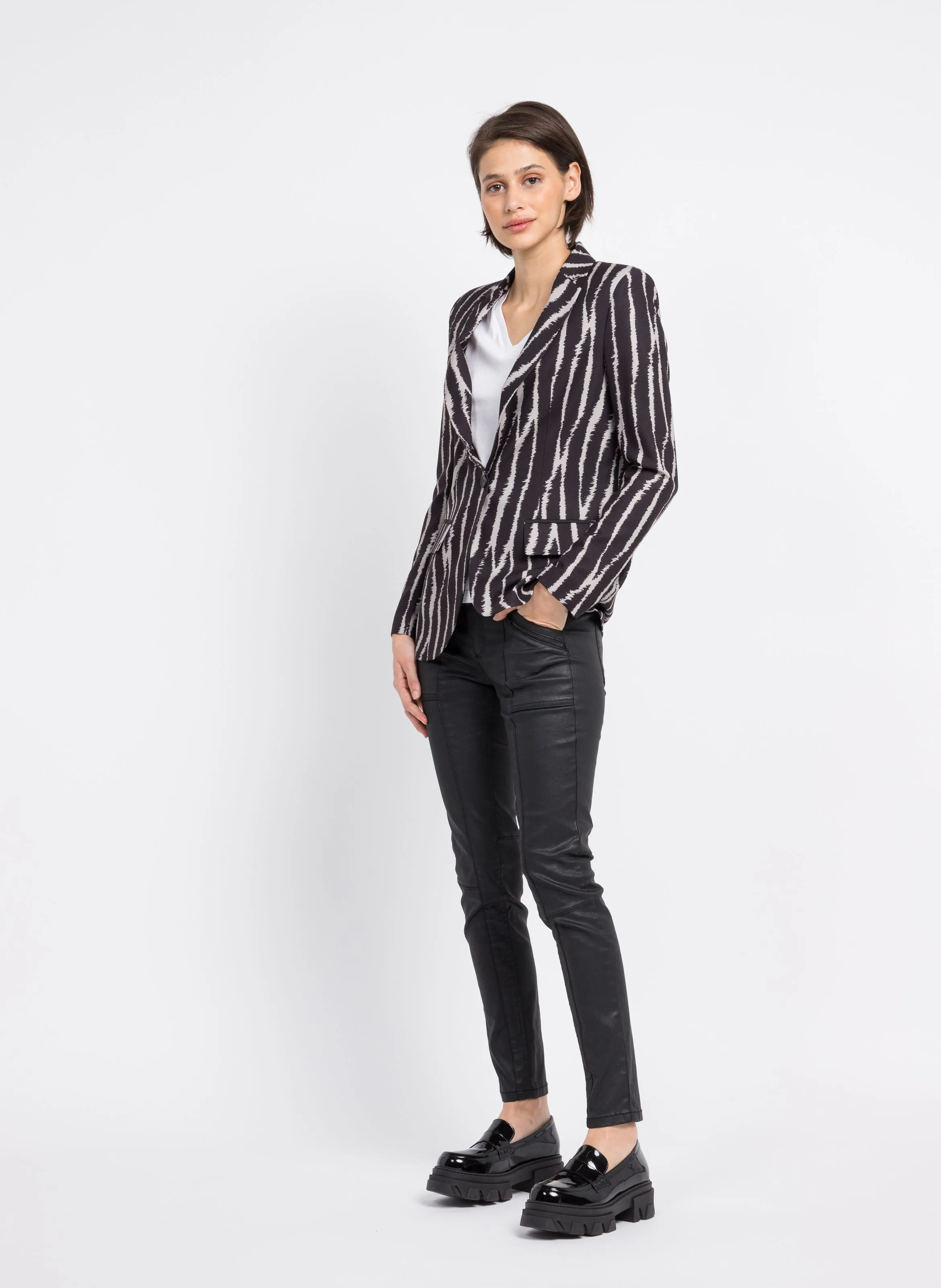 Pantalón slim de mezcla de algodón en negro