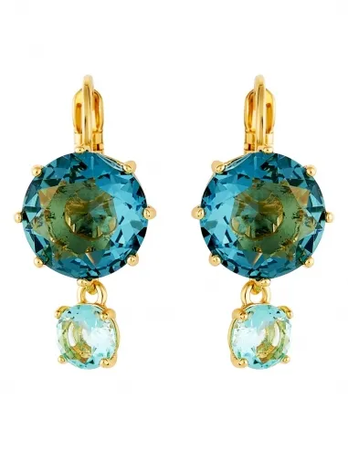 Pendientes dormilonas dos piedras redondas La Diamantine multicolor