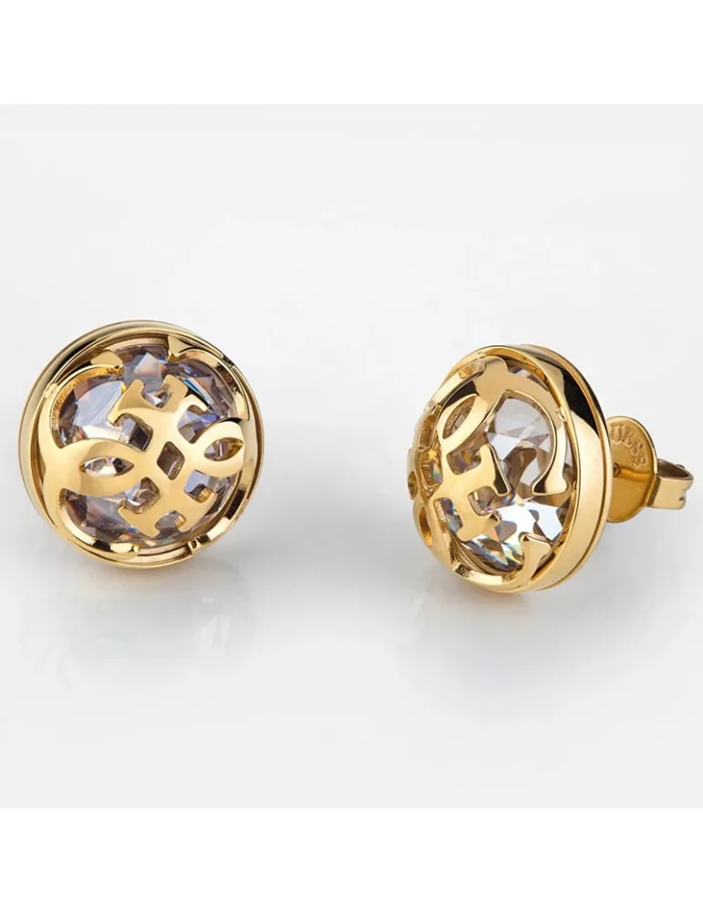 Pendientes Guess Mujer 4G Logo Boule Acero Dorado