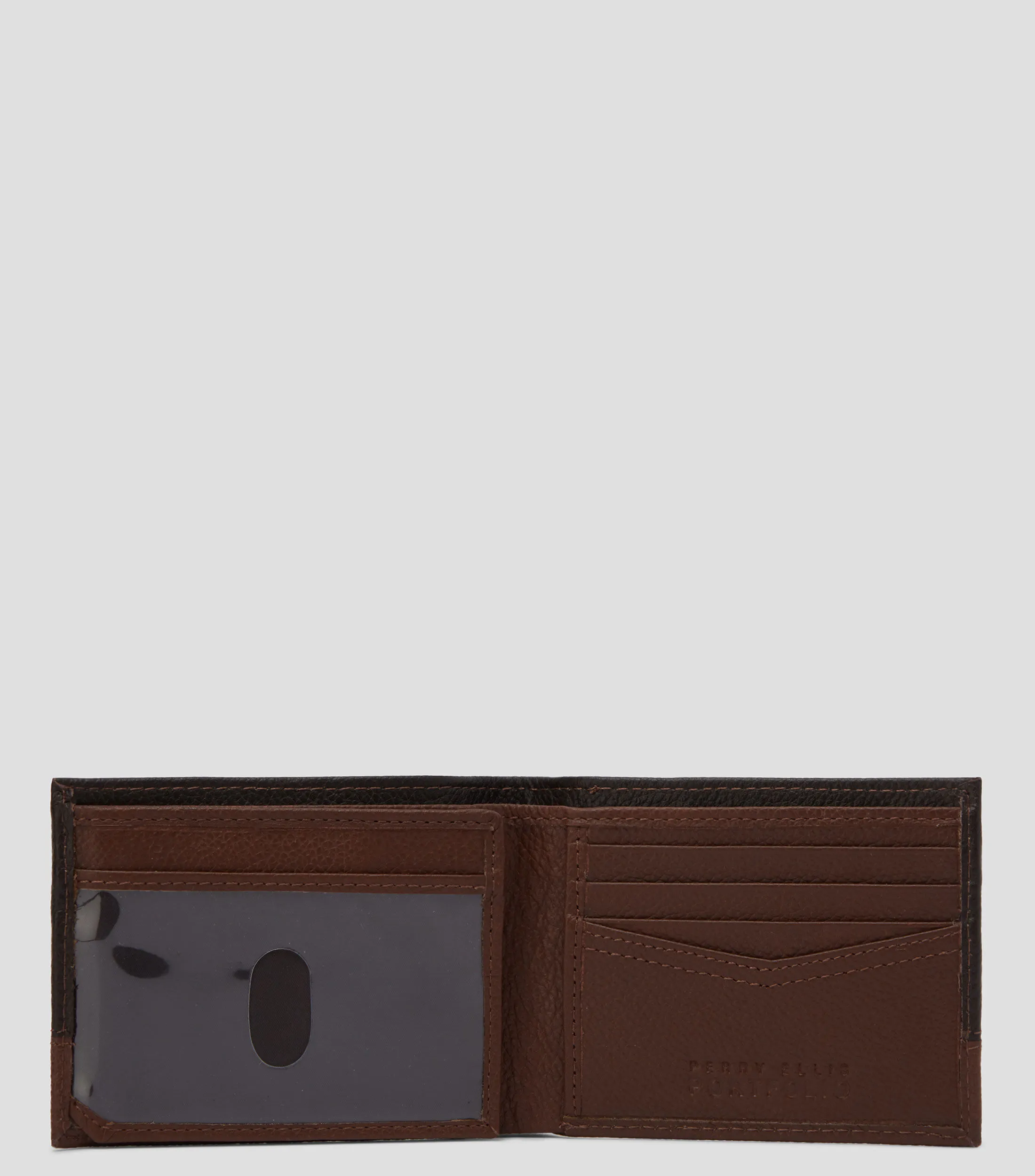 Perry Ellis Cartera bifold en piel texturizada Hombre