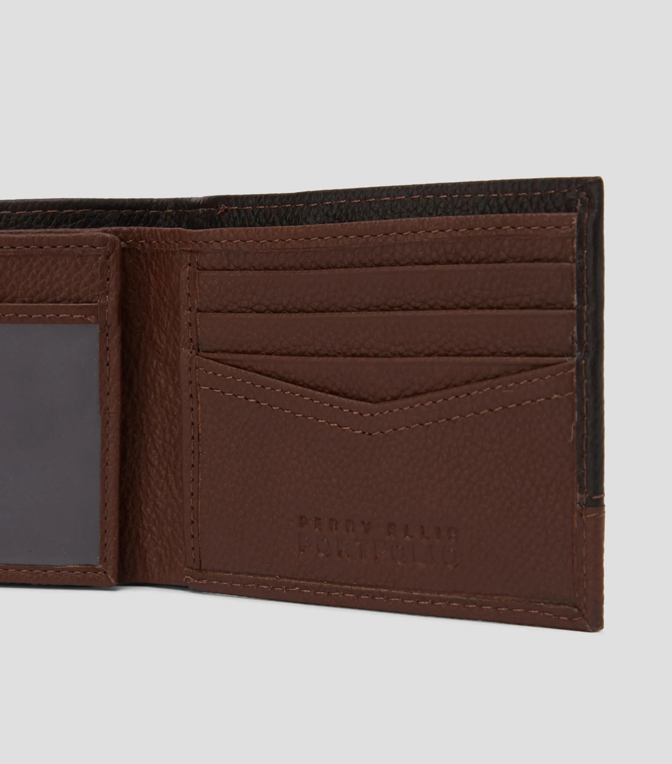 Perry Ellis Cartera bifold en piel texturizada Hombre