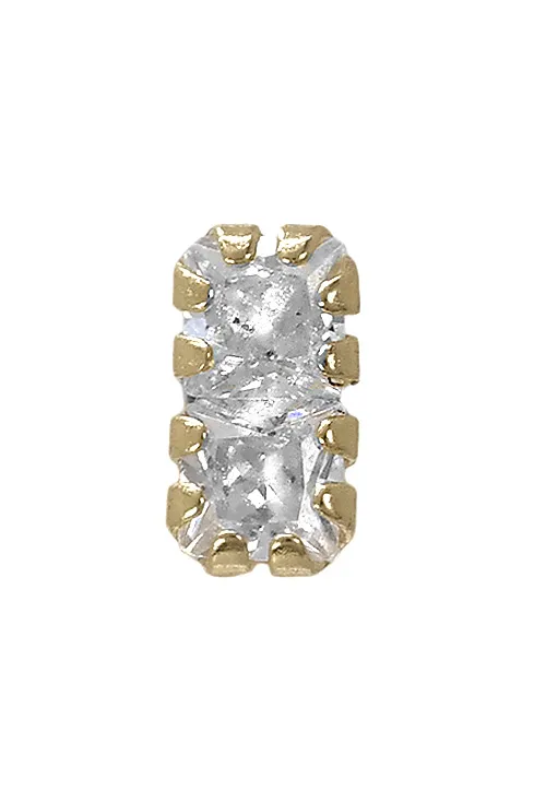 Piercing oro 18 kilates para el tragus con dos circonitas en garra 030_3277