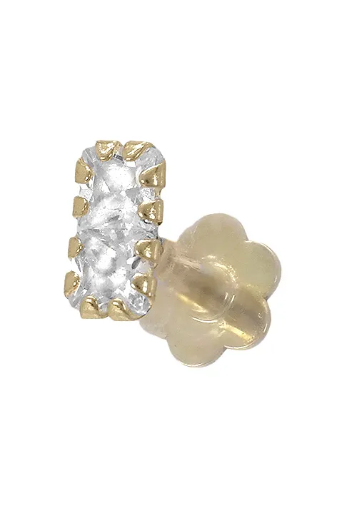 Piercing oro 18 kilates para el tragus con dos circonitas en garra 030_3277