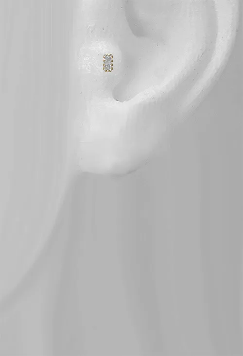 Piercing oro 18 kilates para el tragus con dos circonitas en garra 030_3277