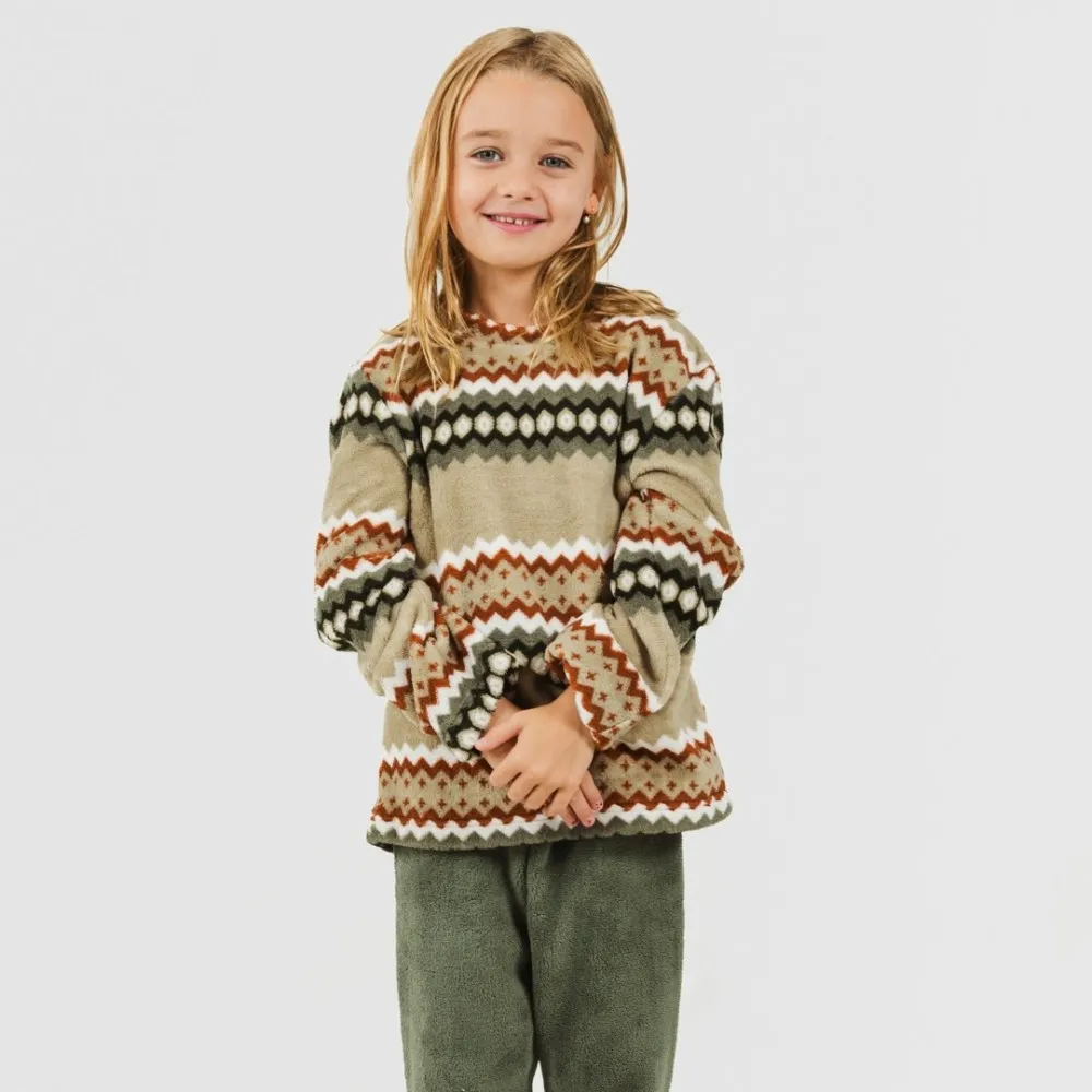 Pijama coral niño Vaduz verde caceria