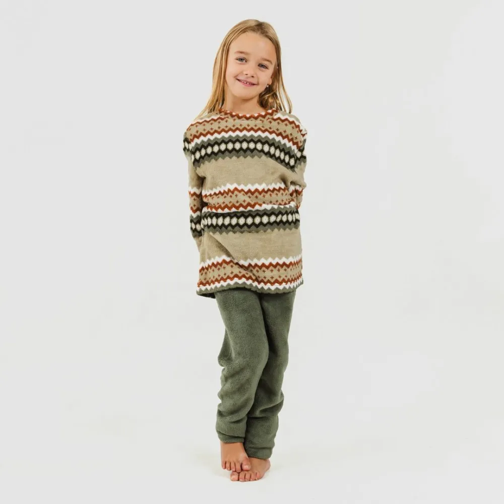 Pijama coral niño Vaduz verde caceria