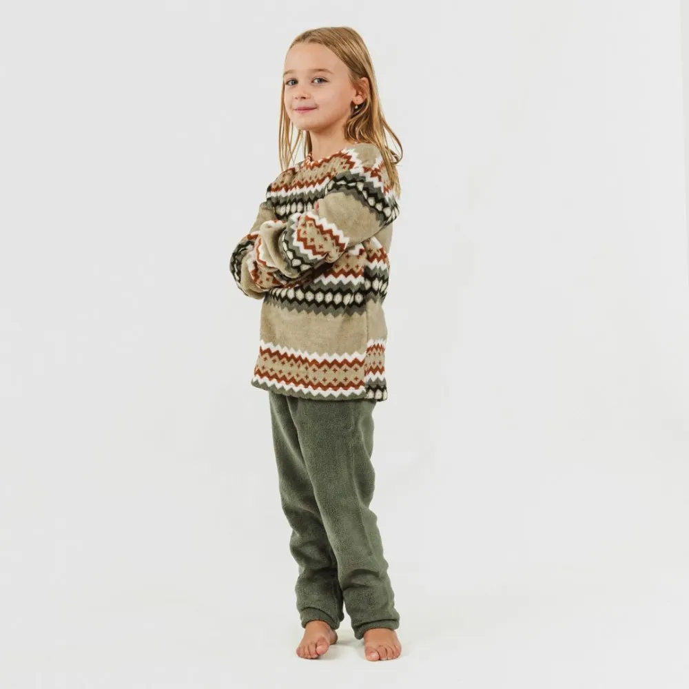 Pijama coral niño Vaduz verde caceria