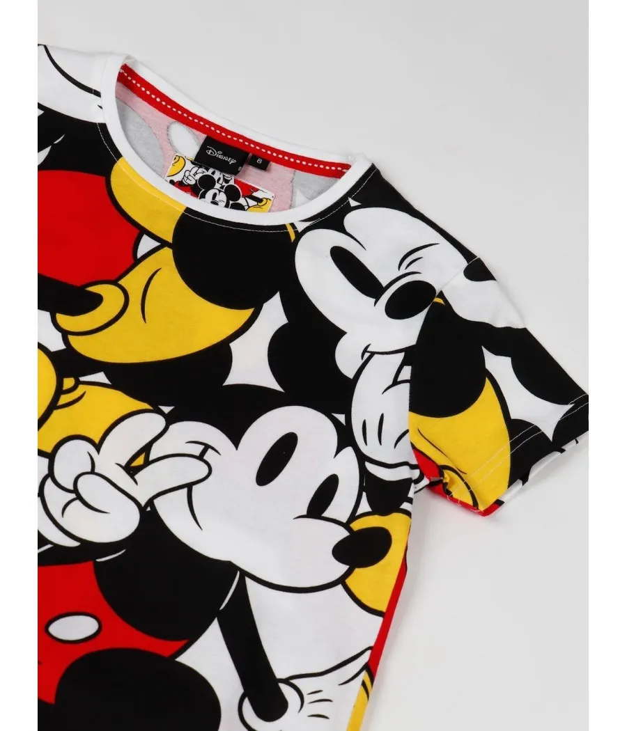 Pijama niño verano Disney Mickey Happy bolsillos algodón