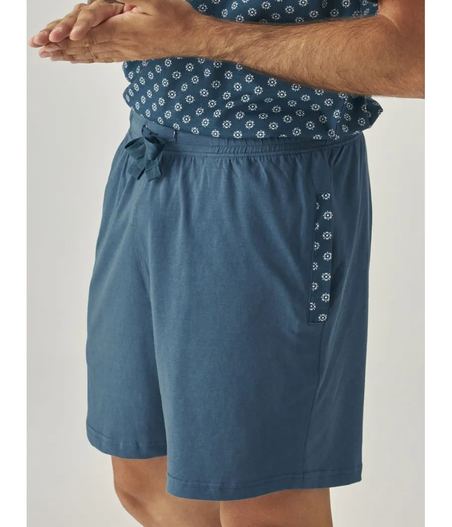 Pijama verano hombre J&J Brothers bolsillos azul algodón