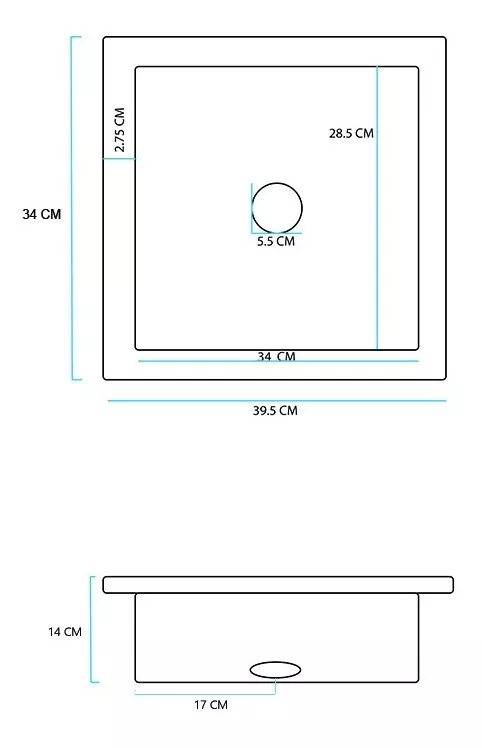 PILETA BACHA ACERO INOXIDABLE DHINOX COCINA SIMPLE 34 X 28