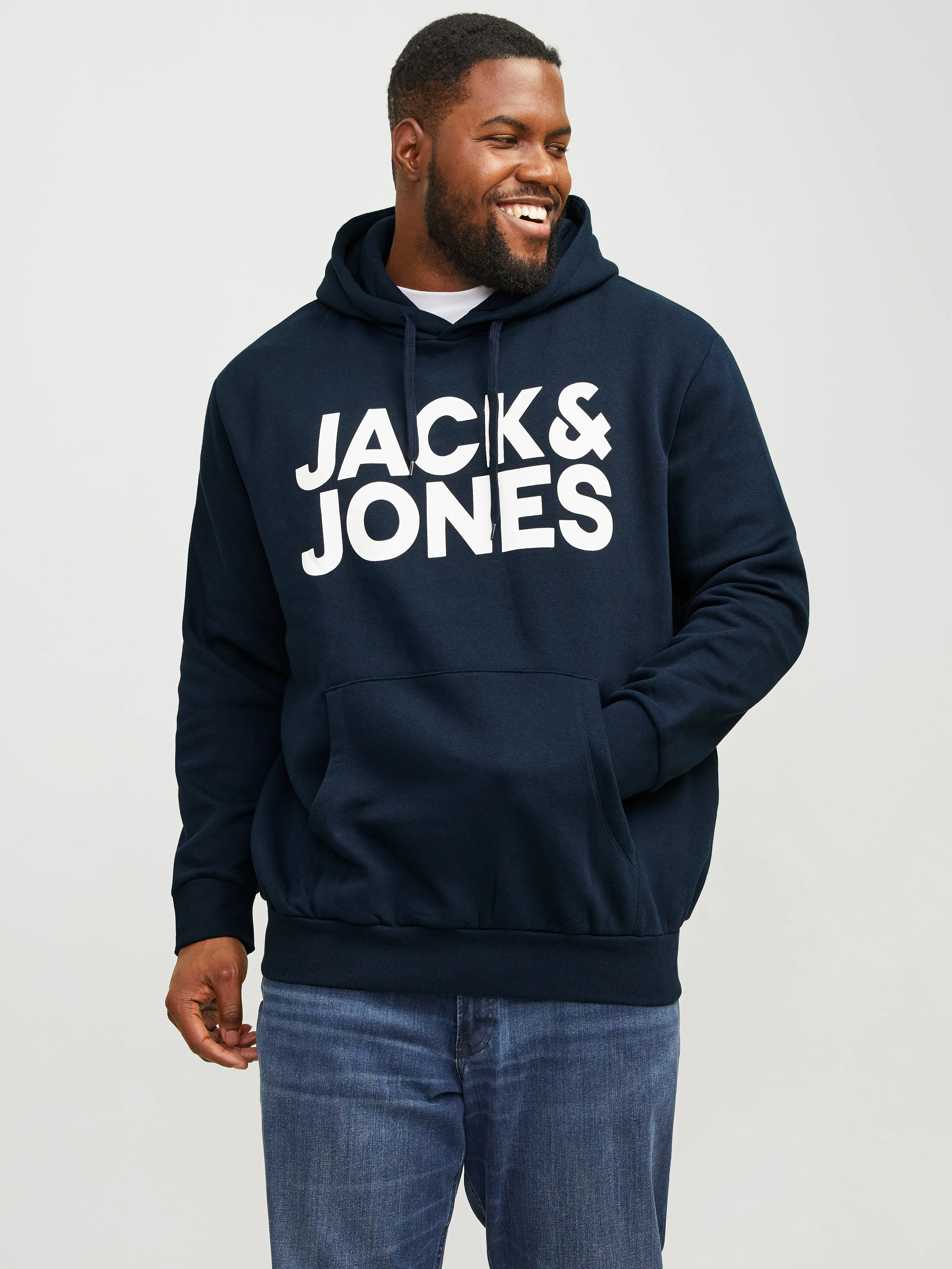 Plus Sudadera con capucha Logotipo | Azul oscuro | Jack & Jones®