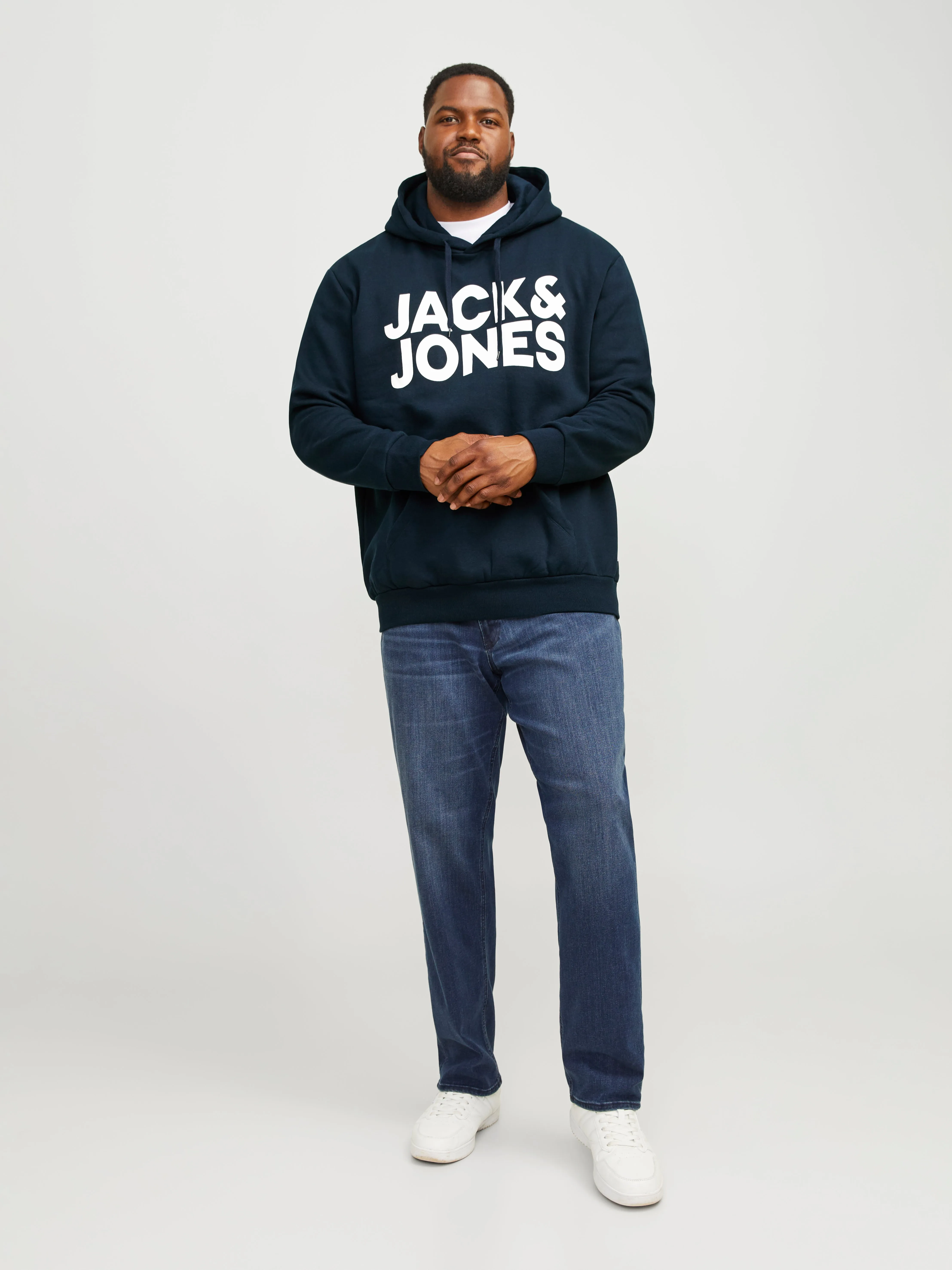 Plus Sudadera con capucha Logotipo | Azul oscuro | Jack & Jones®