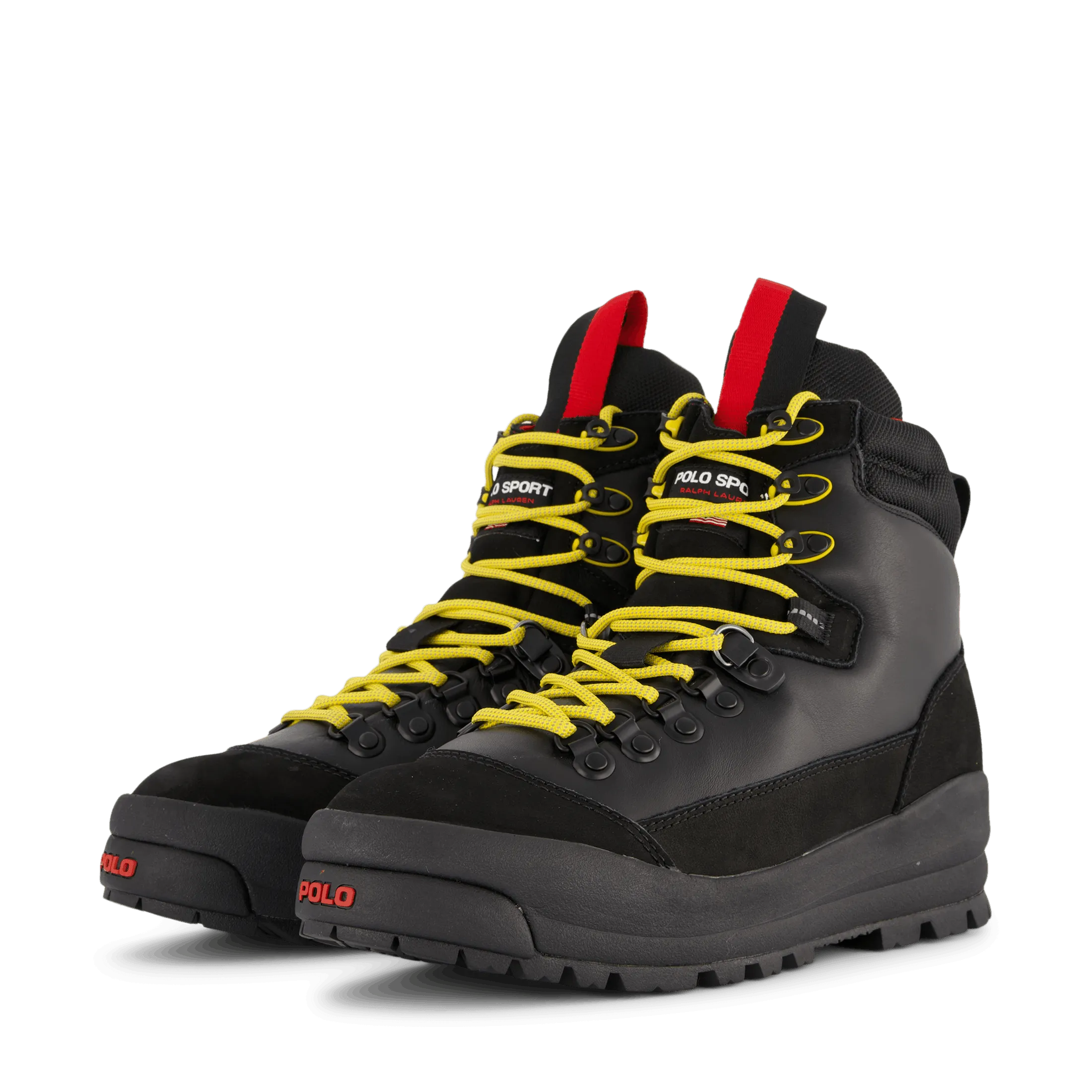 Polo Ralph Lauren zapatos Polo Sport Hiker Leather Boot Black / Yellow / Red