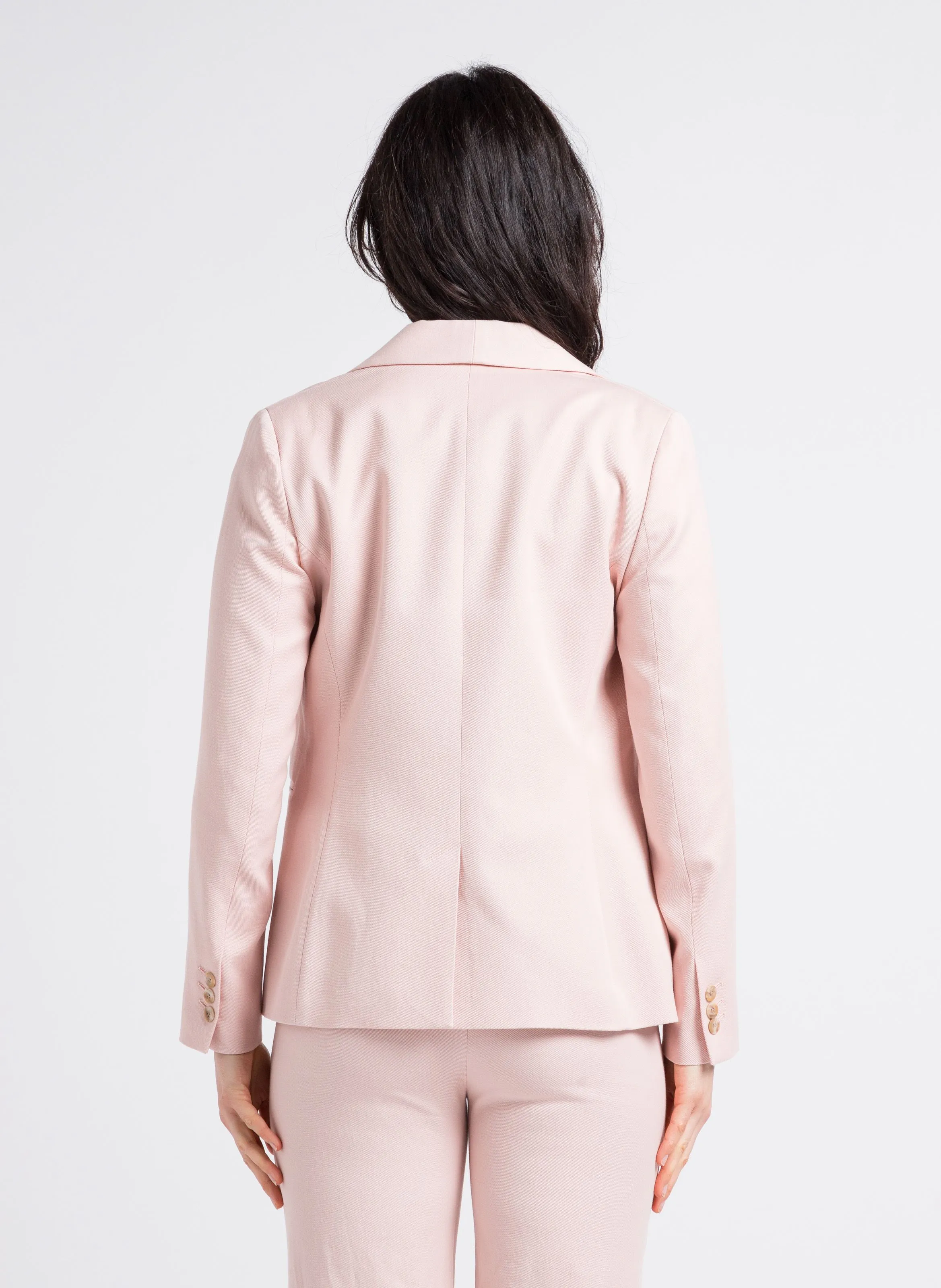 REINE  CHAQUETA SASTRE ENTALLADA DE MEZCLA DE ALGODóN Y LINO CON CUELLO CHAL EN ROSA