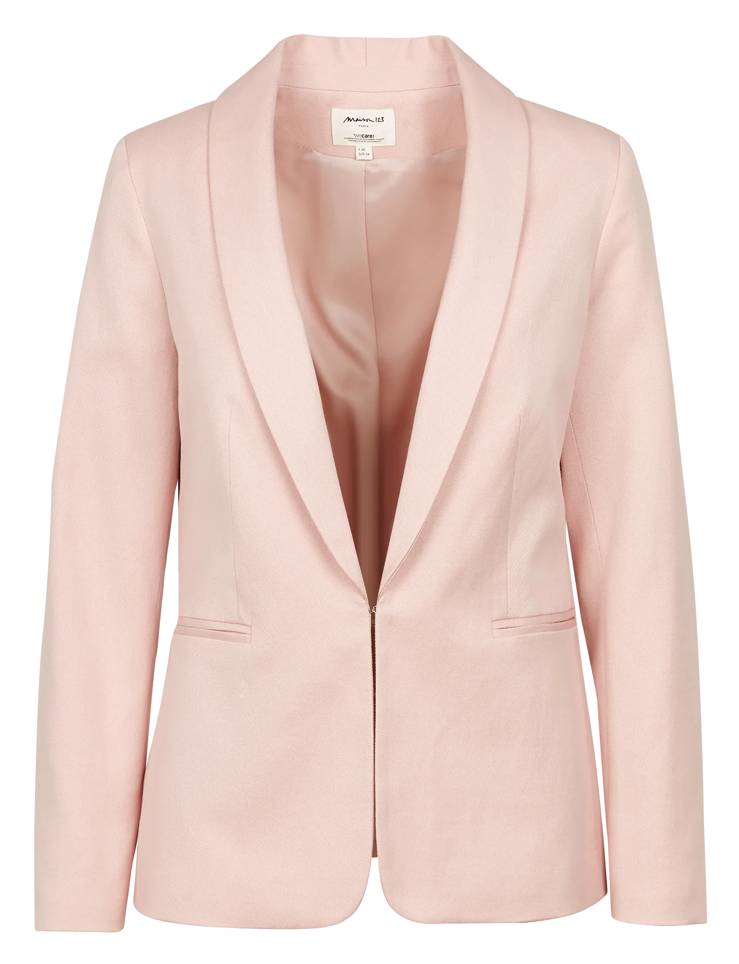 REINE  CHAQUETA SASTRE ENTALLADA DE MEZCLA DE ALGODóN Y LINO CON CUELLO CHAL EN ROSA