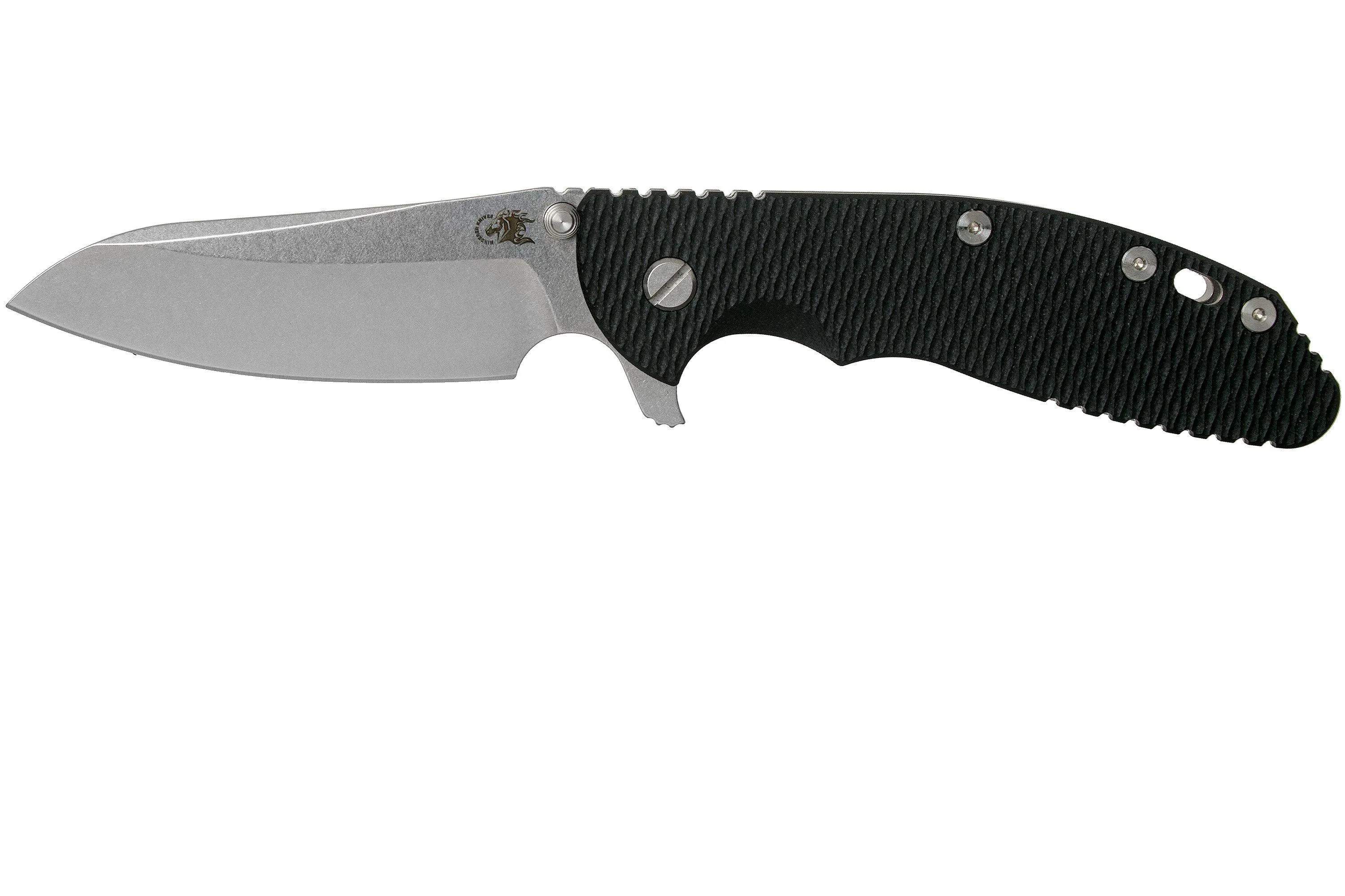 RICK HINDERER XM24 4" GEN6 SHEEPFOOT 20CV, BLACK G10 NAVAJA