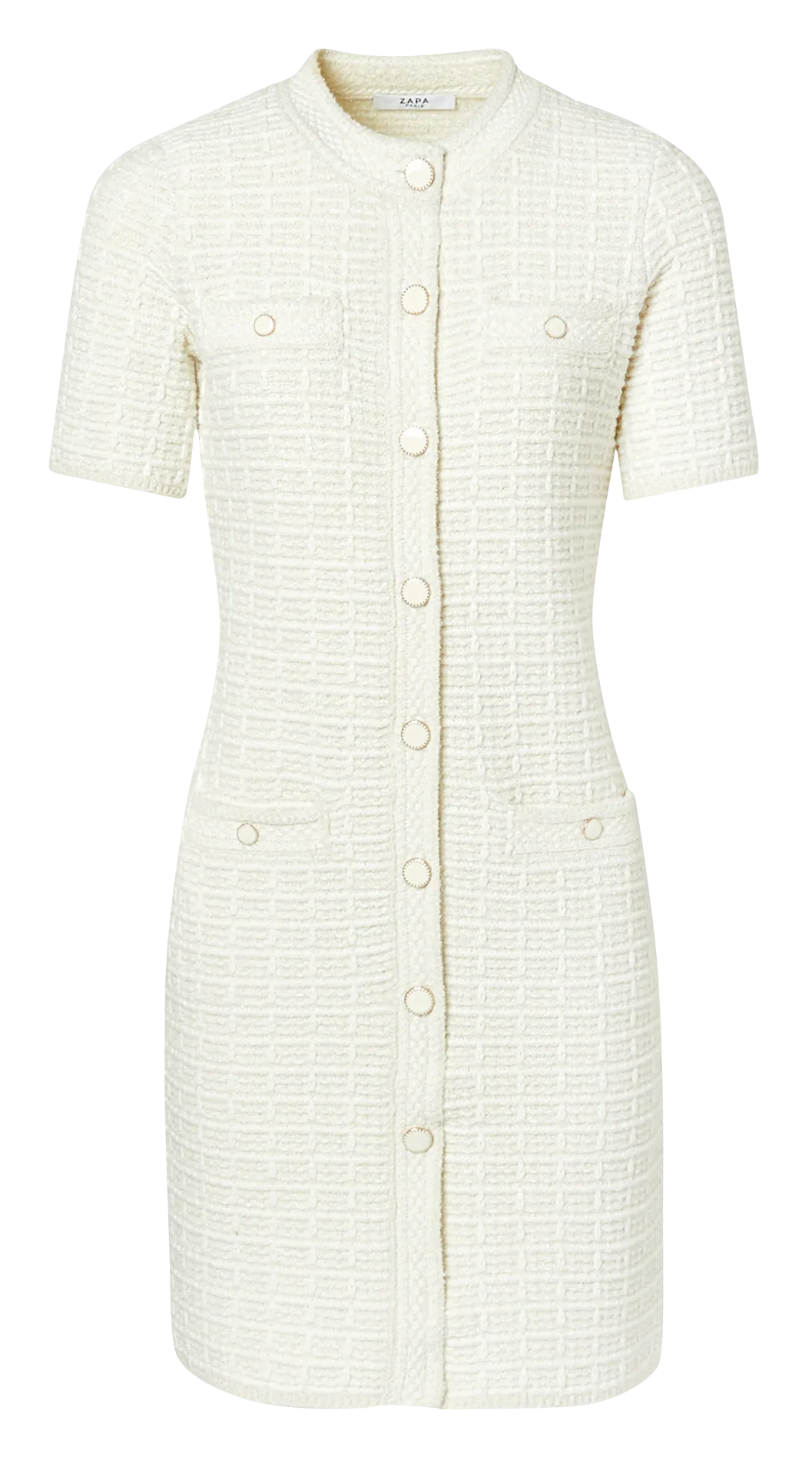 RISMA  VESTIDO CORTO DE TWEED DE ALGODóN EN BLANCO