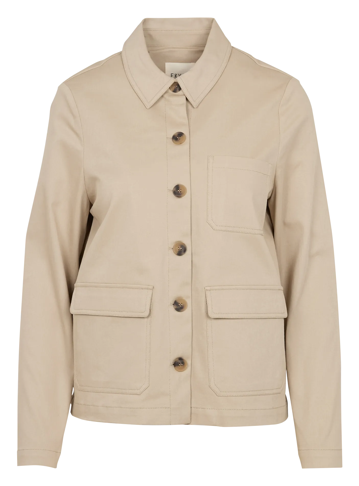 RYMA  CHAQUETA CLáSICA CON CUELLO ABOTONADO DE ALGODóN ORGáNICO EN BEIGE