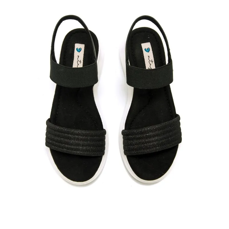 Sandalias Casual de Mujer MTNG COTTON Negro 56238