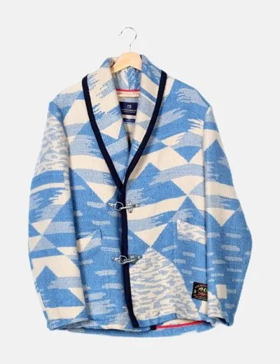 Scotch & soda Abrigo azul estampado