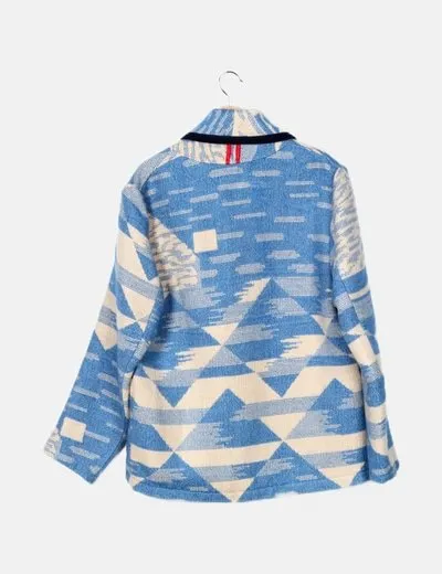 Scotch & soda Abrigo azul estampado