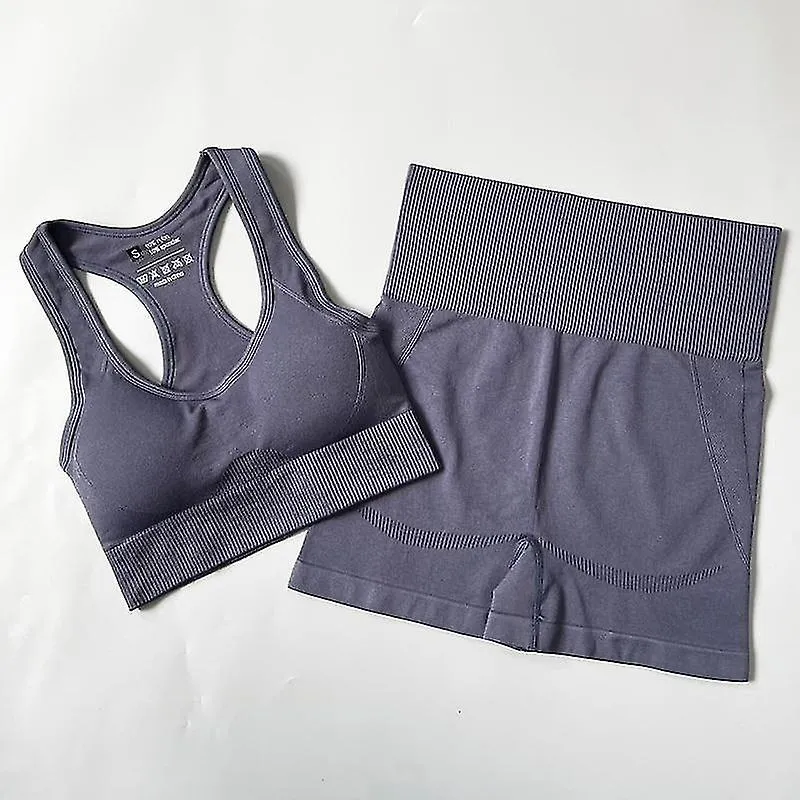 Set de yoga ropa deportiva sin costuras ejercicios leggings deportivos + top + bra gym set mujer