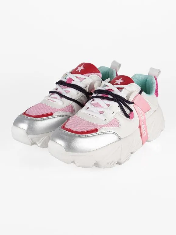 Shop Art Zapatillas chunky con inserciones en contraste