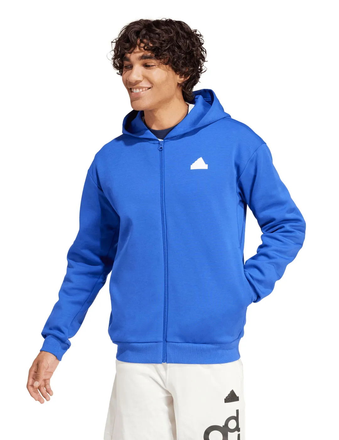 sudadera abierta con capucha hombre, adidas azulon