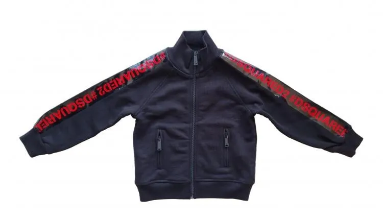 Sudadera DSQUARED D2 KIDS DQ03Y9 para niño con cremallera completa en algodón