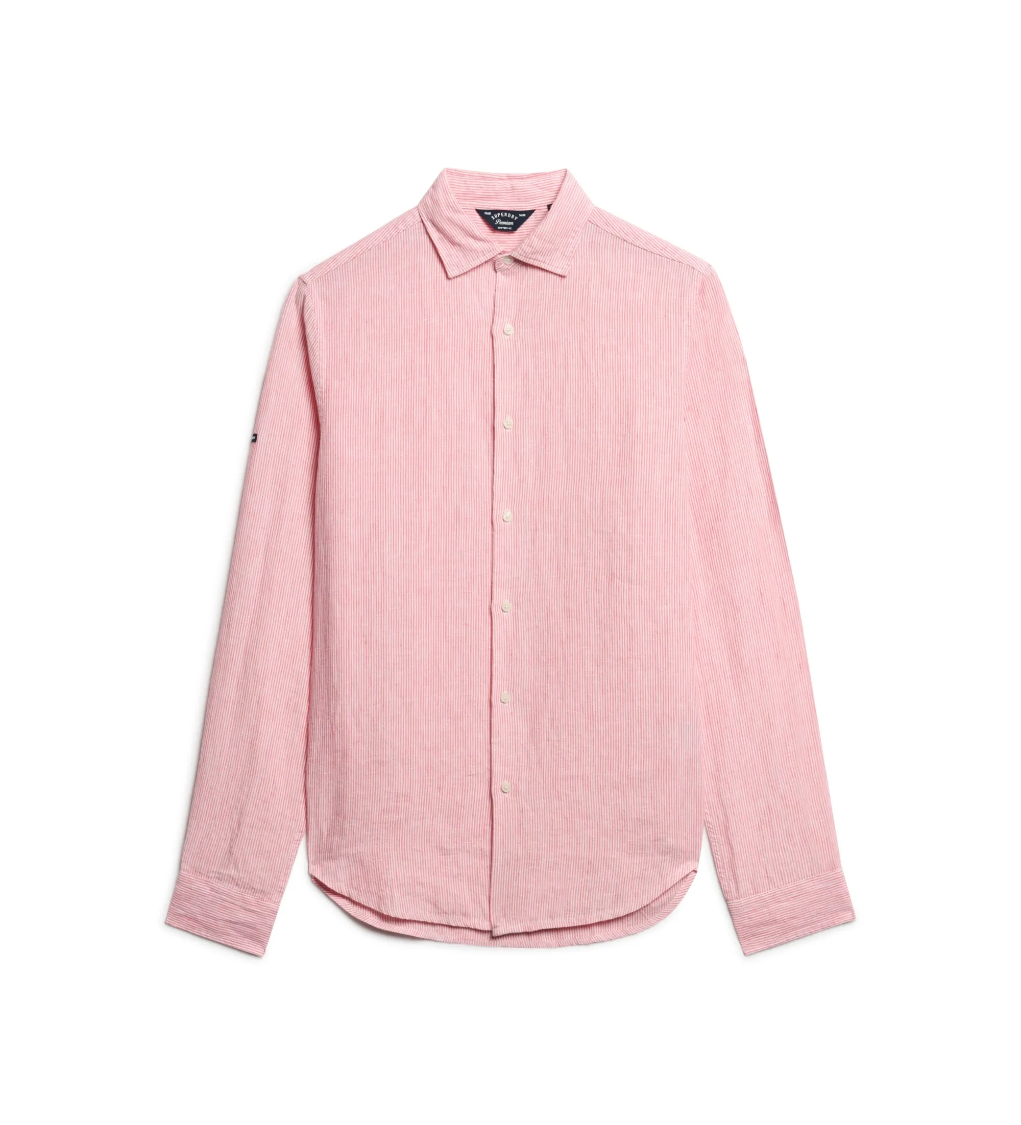 SUPERDRY CAMISA DE MANGA LARGA DE LINO INFORMAL ROSA