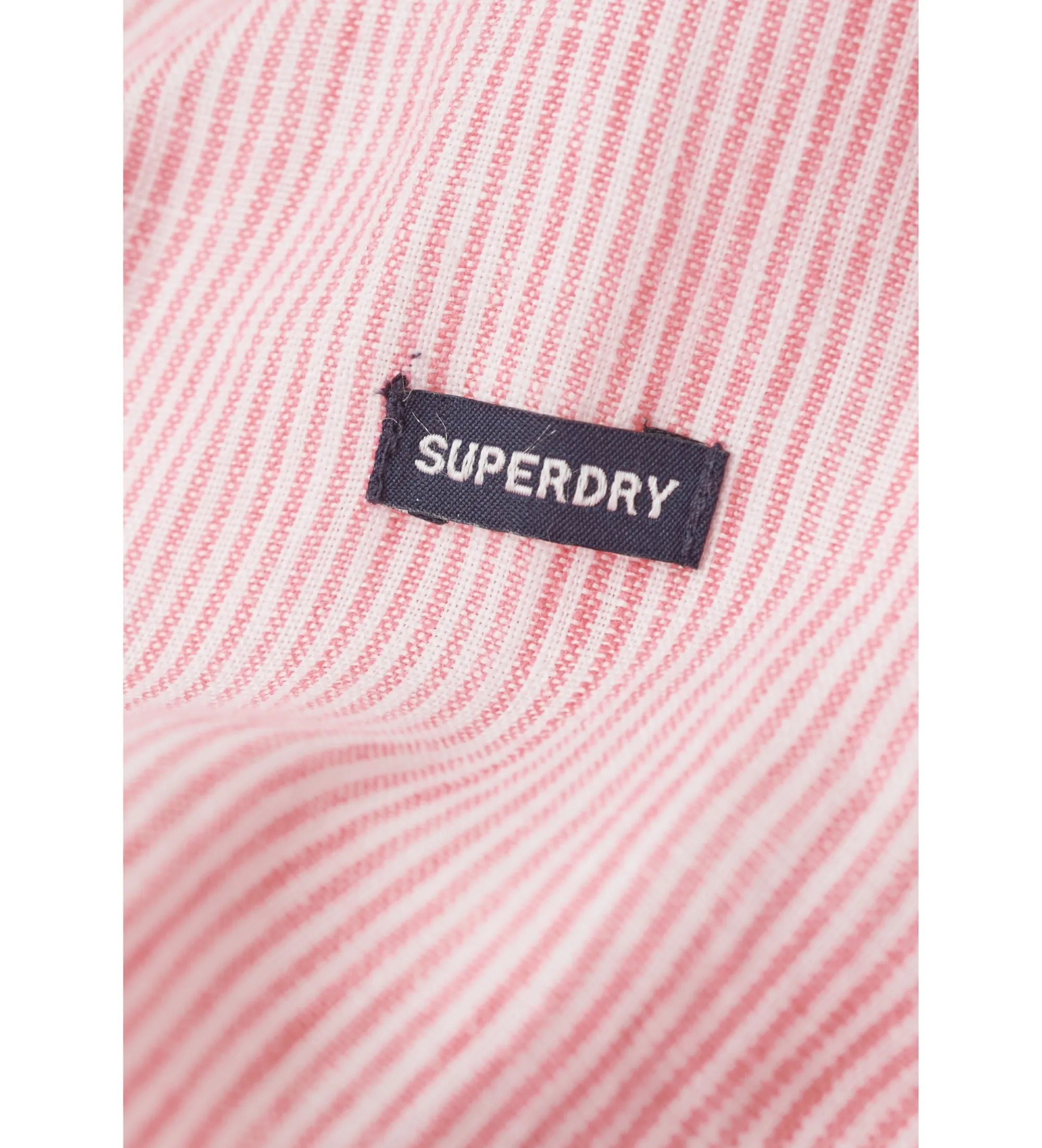 SUPERDRY CAMISA DE MANGA LARGA DE LINO INFORMAL ROSA