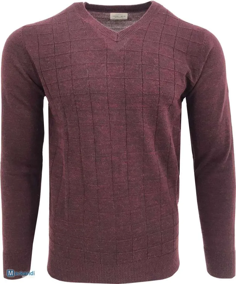 Suéter con cuello en V para hombre Sfera Men Wool Bland