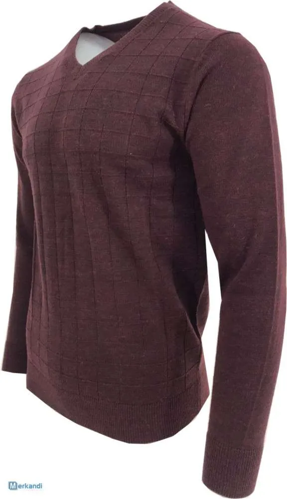 Suéter con cuello en V para hombre Sfera Men Wool Bland