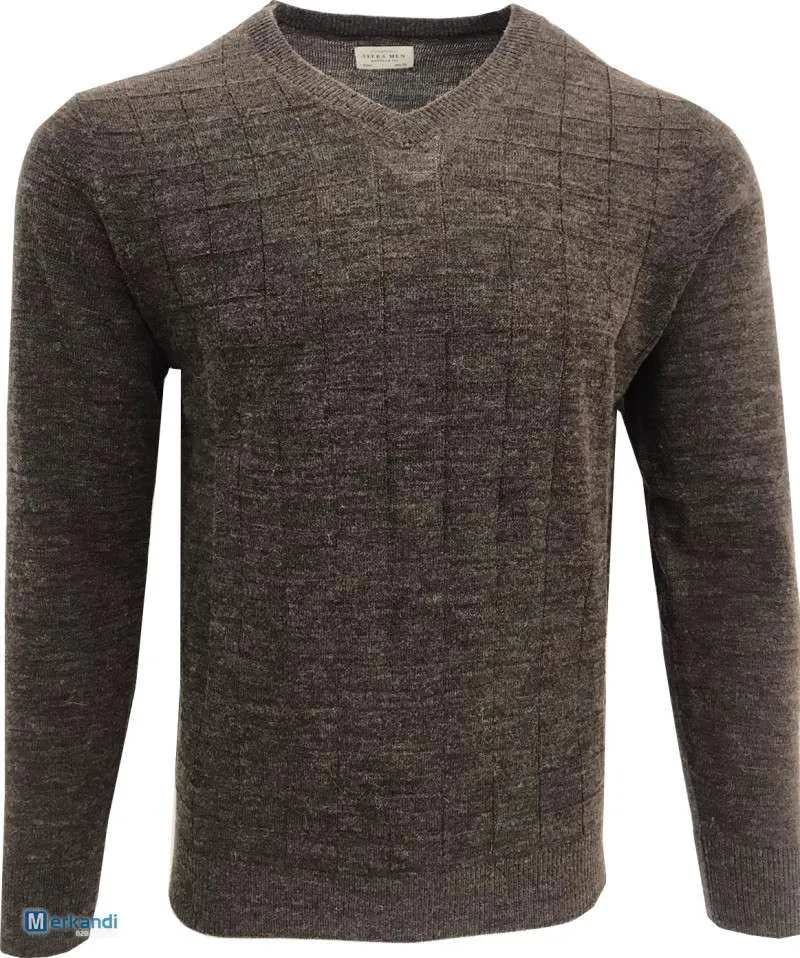 Suéter con cuello en V para hombre Sfera Men Wool Bland