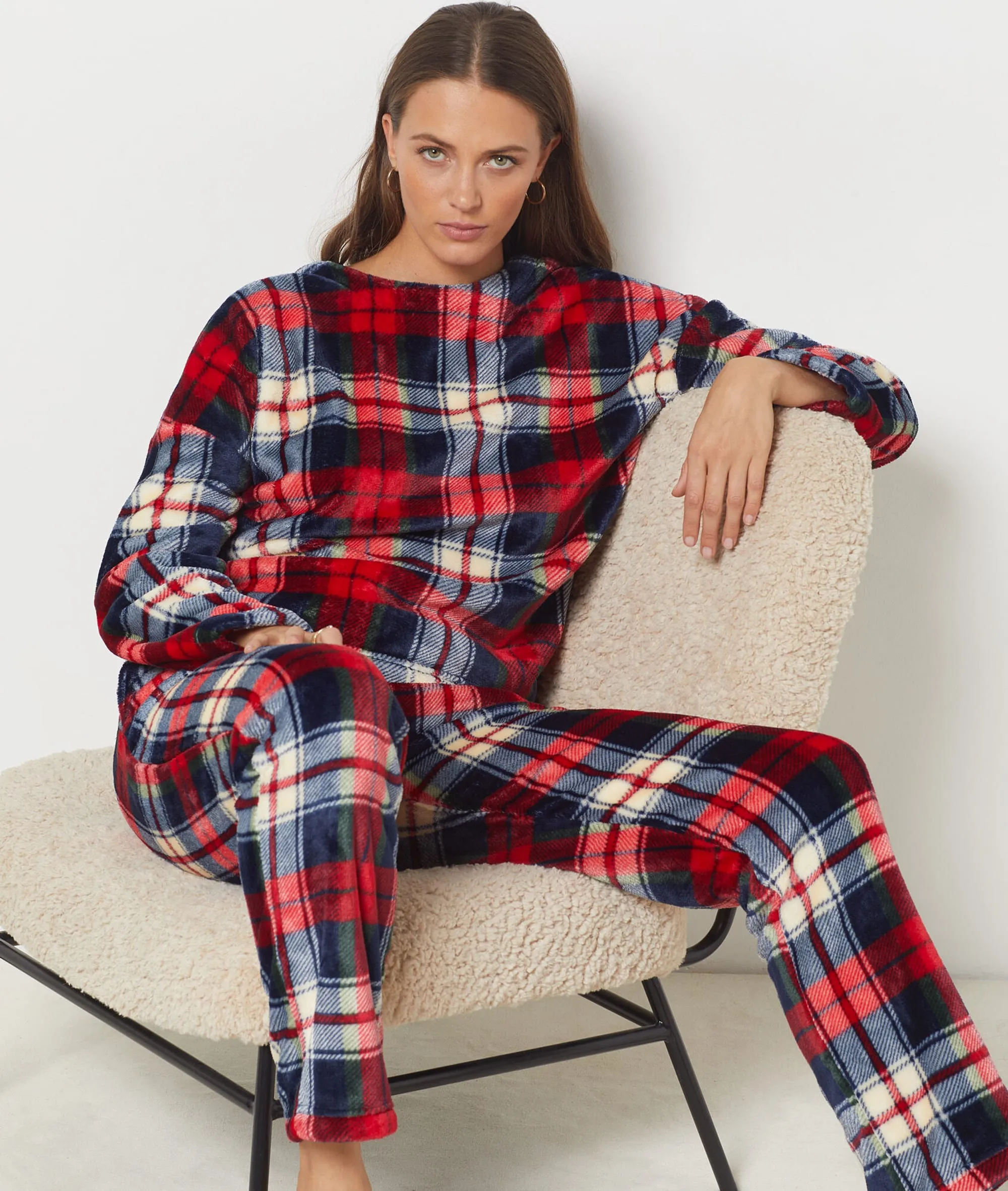 SUéTER POLAR ESTAMPADO DE CUADROS EDA MARINE  ETAM