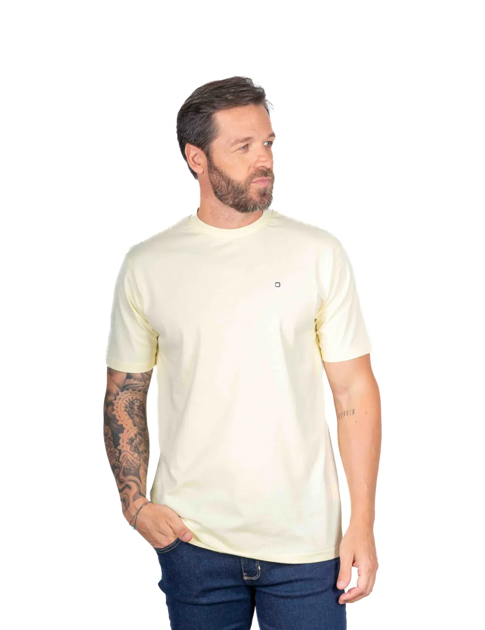 TEE 004 BEIG ALGODÓN ORGANICO 100%