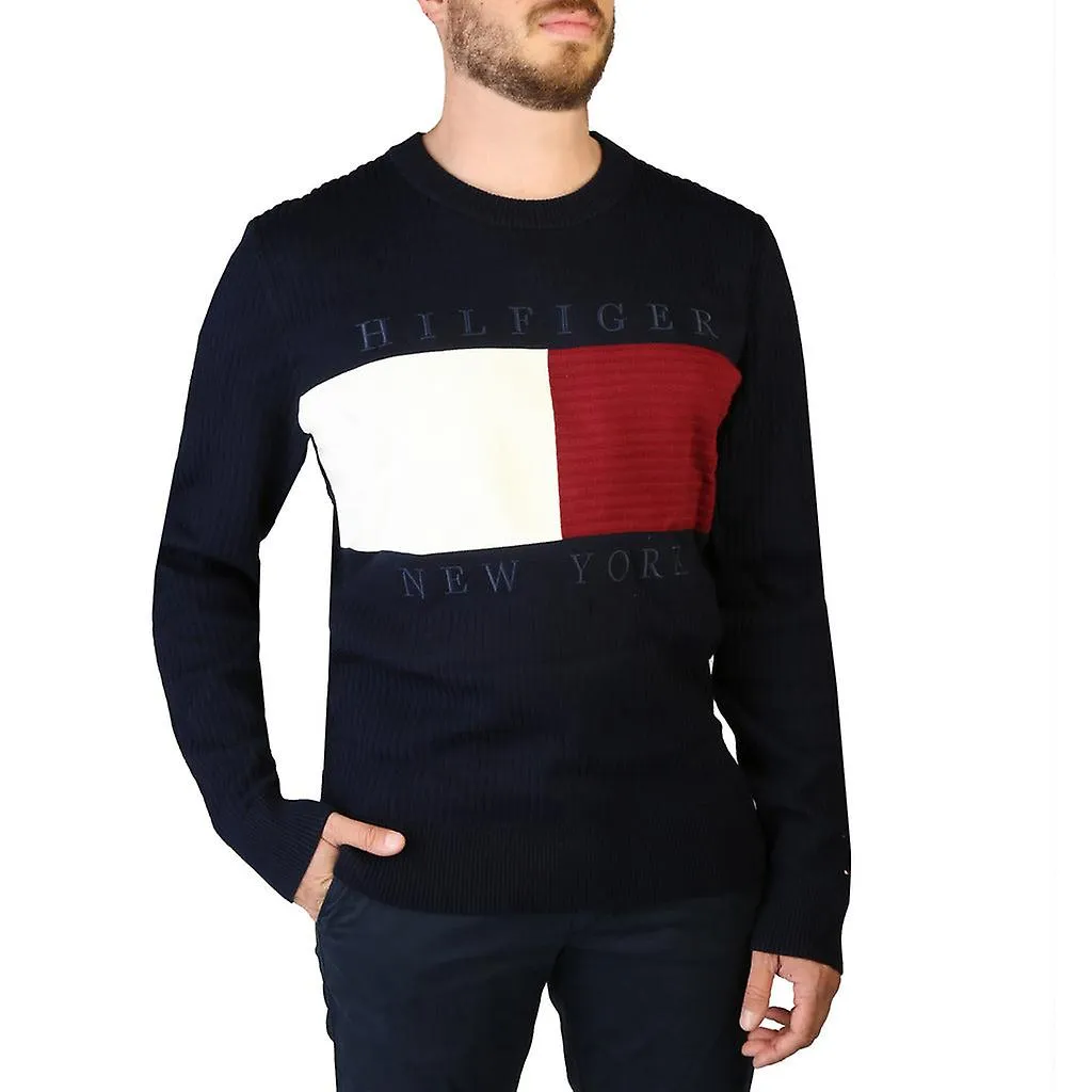 Tommy hilfiger mw0mw25413 0gy suéter de algodón azul