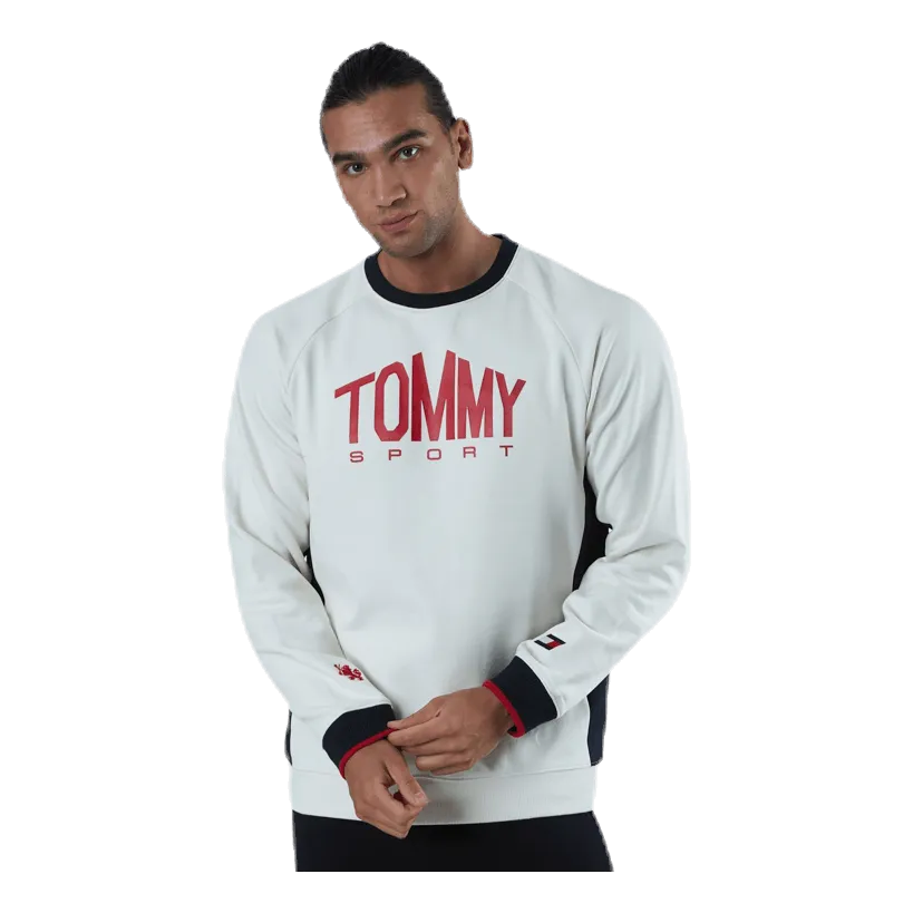 Tommy Hilfiger Sport Blocked Fleece Logo Crew White