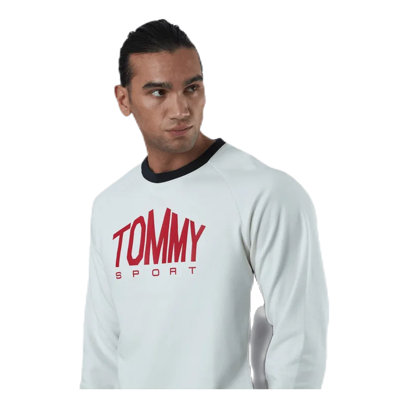 Tommy Hilfiger Sport Blocked Fleece Logo Crew White