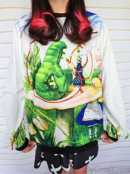 Unique Purple Lightning Printed Gradient Sleeve Sweater