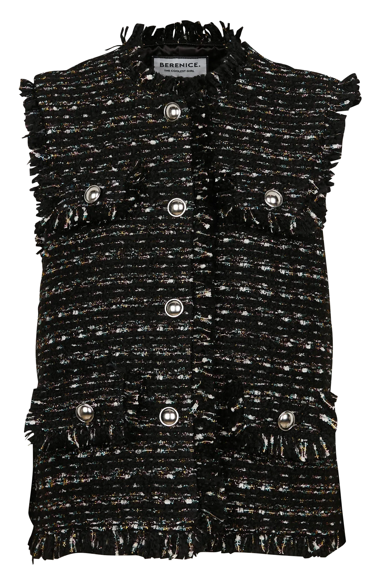 VADOR  CHAQUETA RECTA CON CUELLO REDONDO EN NEGRO