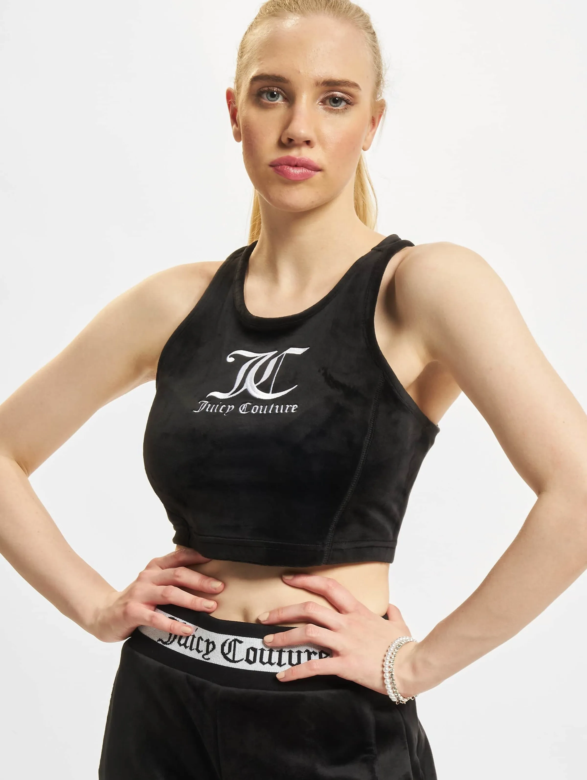 Velour Stripe Cropped Vest