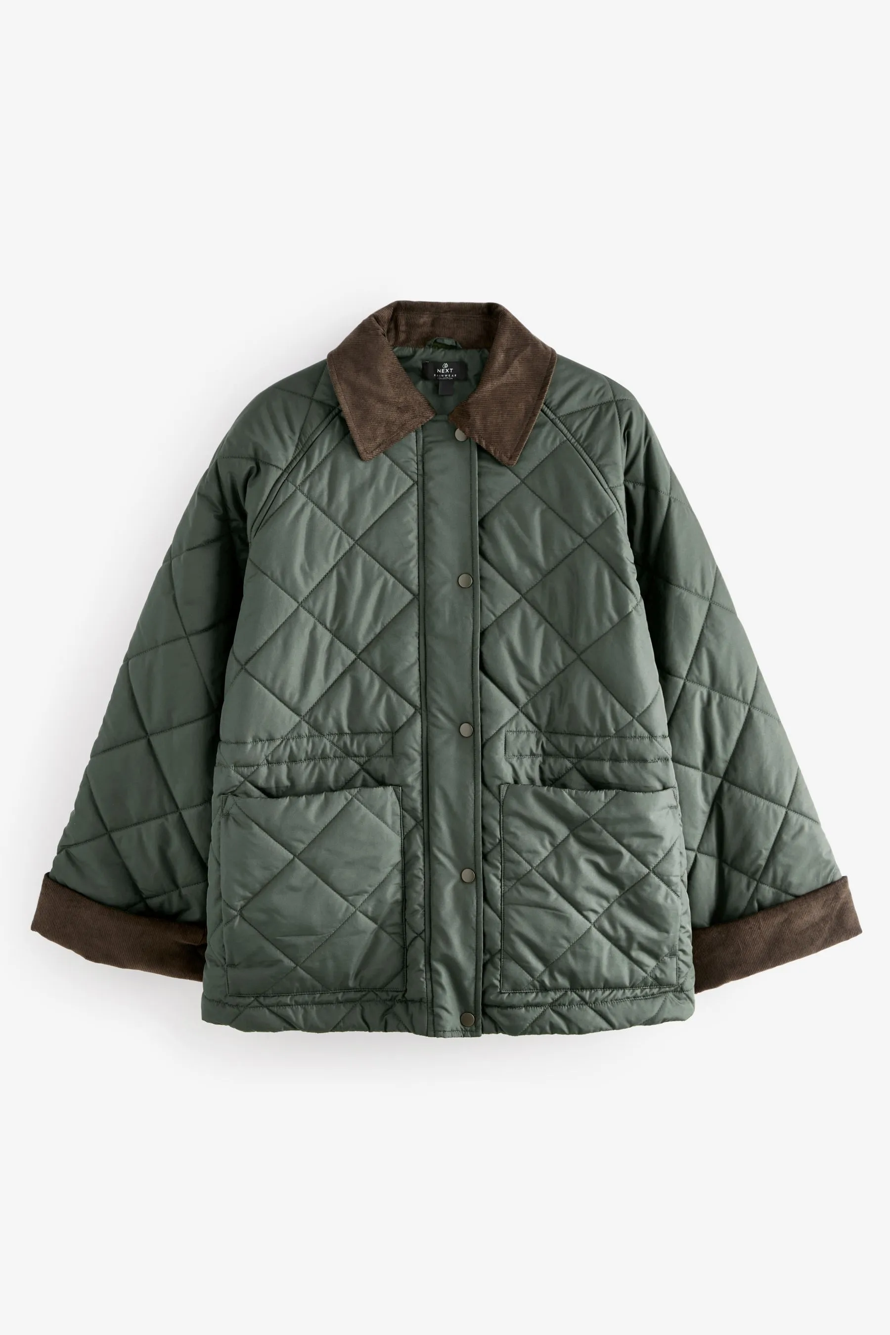 VERDE CAQUI  QUILTED CORD COLLAR JACKET