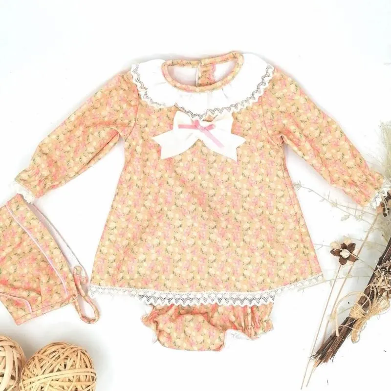 vestido bebé rosa melocoton