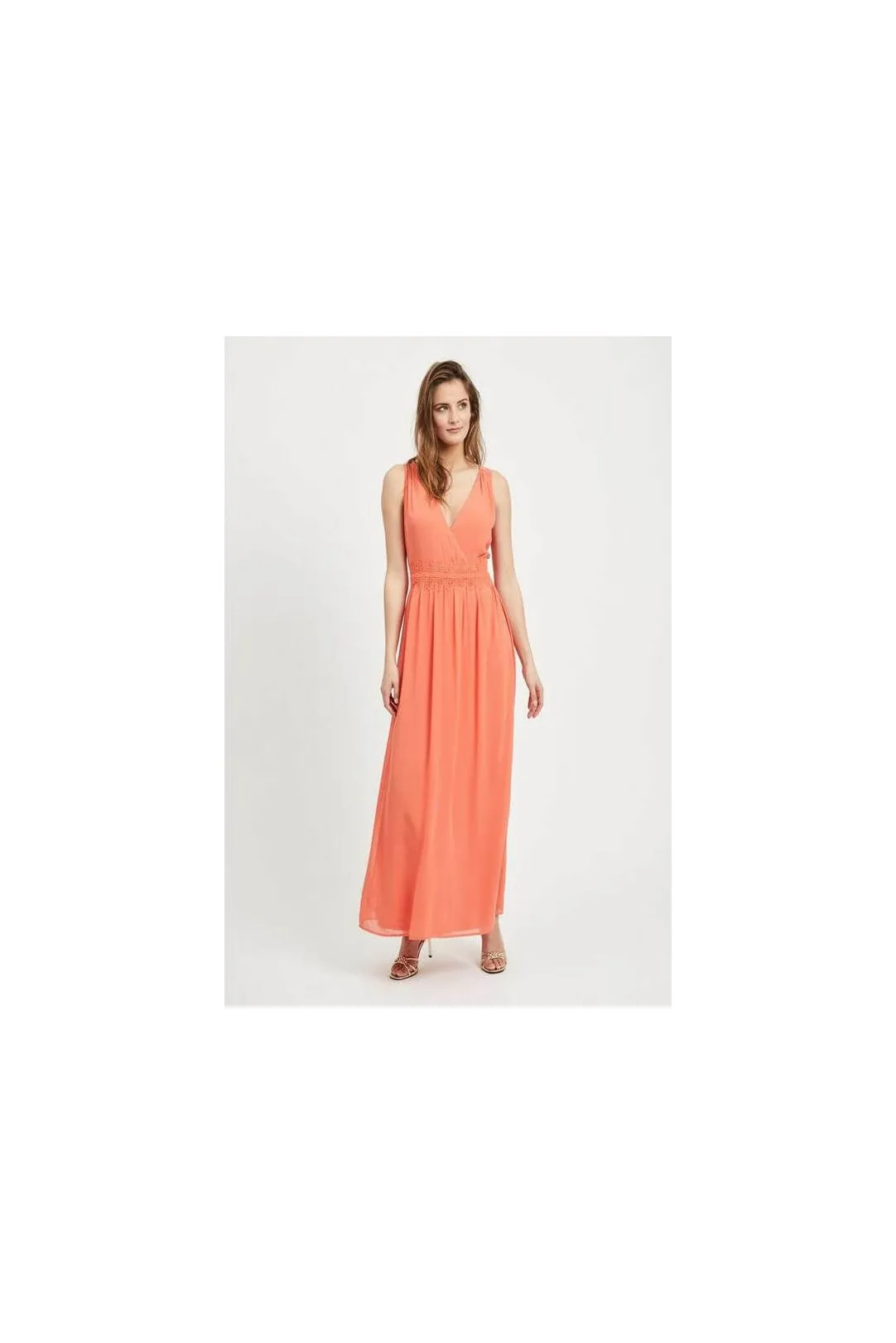 Vestido largo fiesta naranja