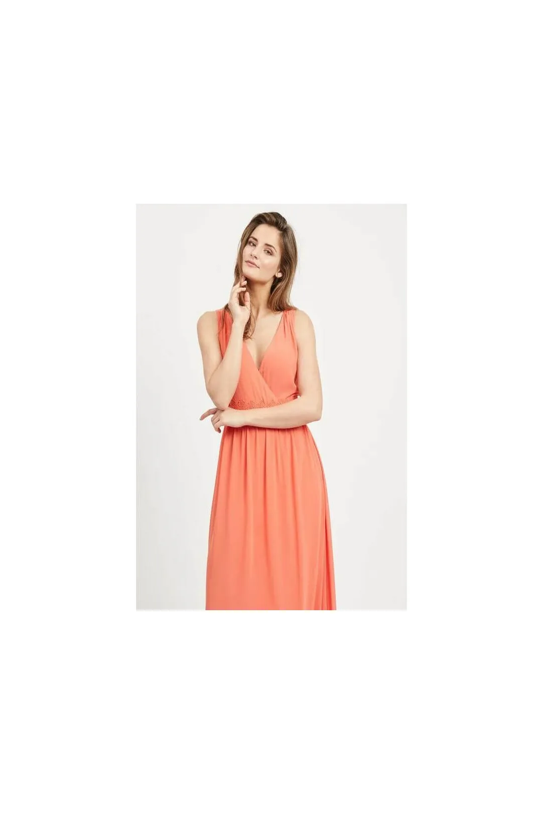 Vestido largo fiesta naranja