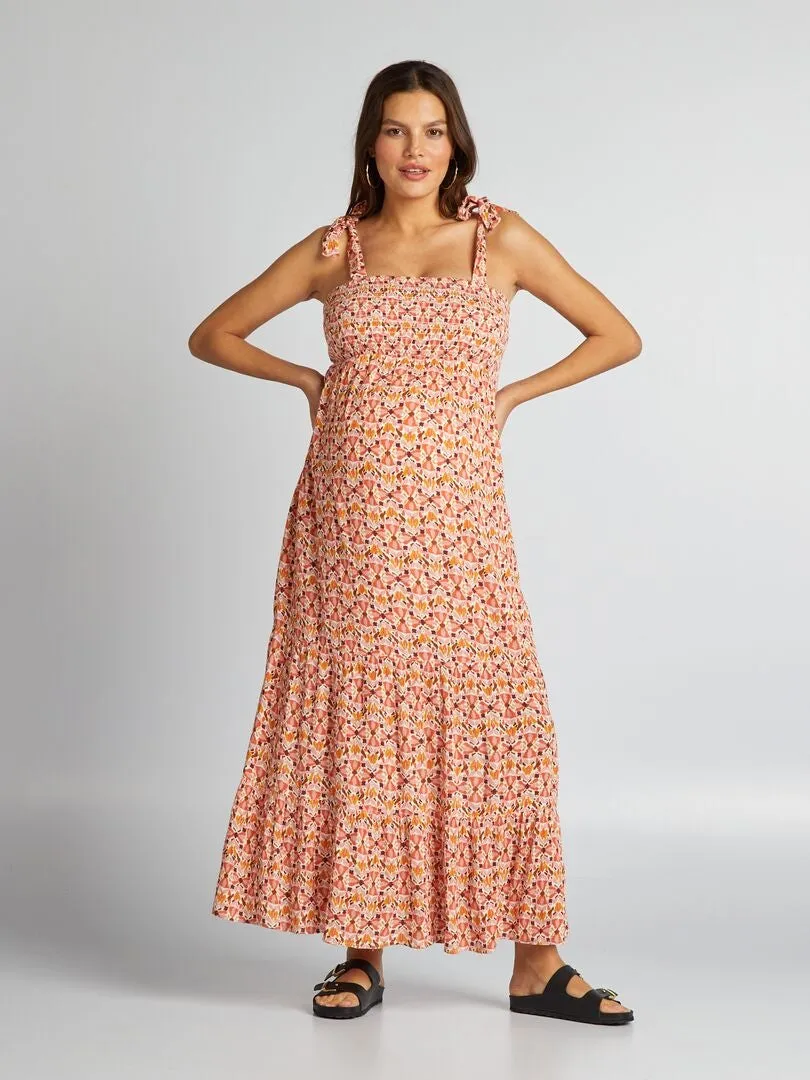 VESTIDO PREMAMá LARGO  ROSA